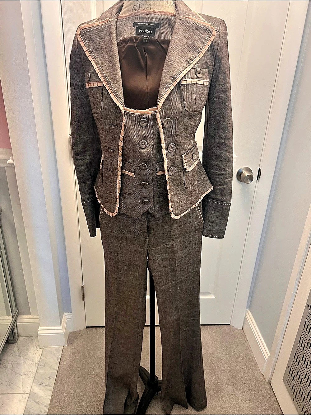 bebe Women's Brown Suit Set Size XS Like New